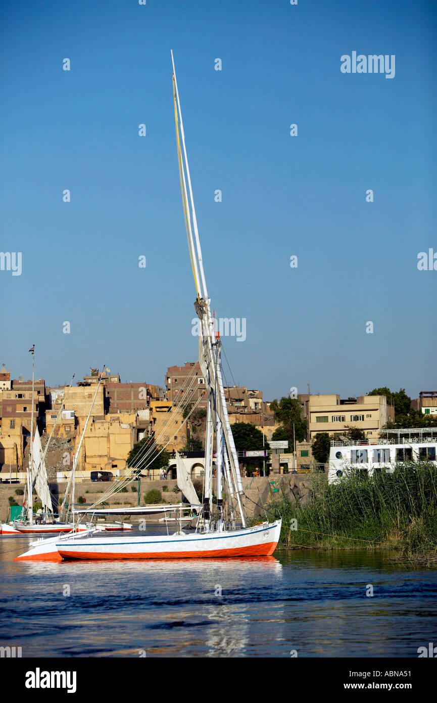 Felucca Nile River Aswan Egypt Stock Photo - Alamy
