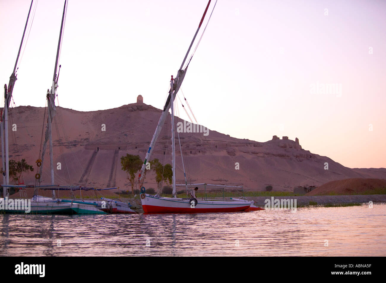 Felucca Nile River Aswan Egypt Stock Photo - Alamy