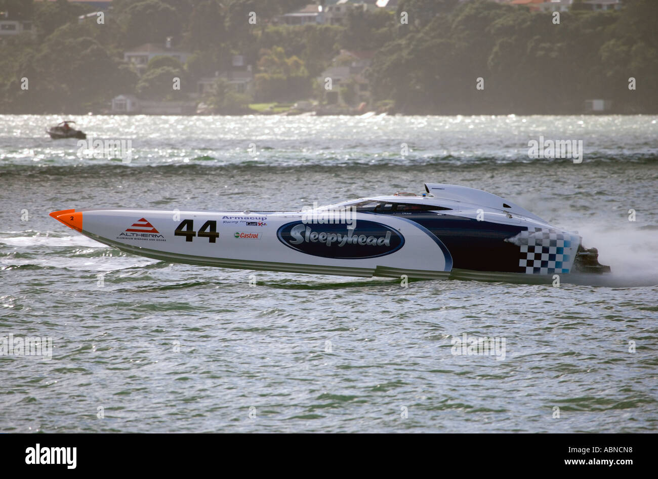 Powerboat Auckland New Zealand Stock Photo