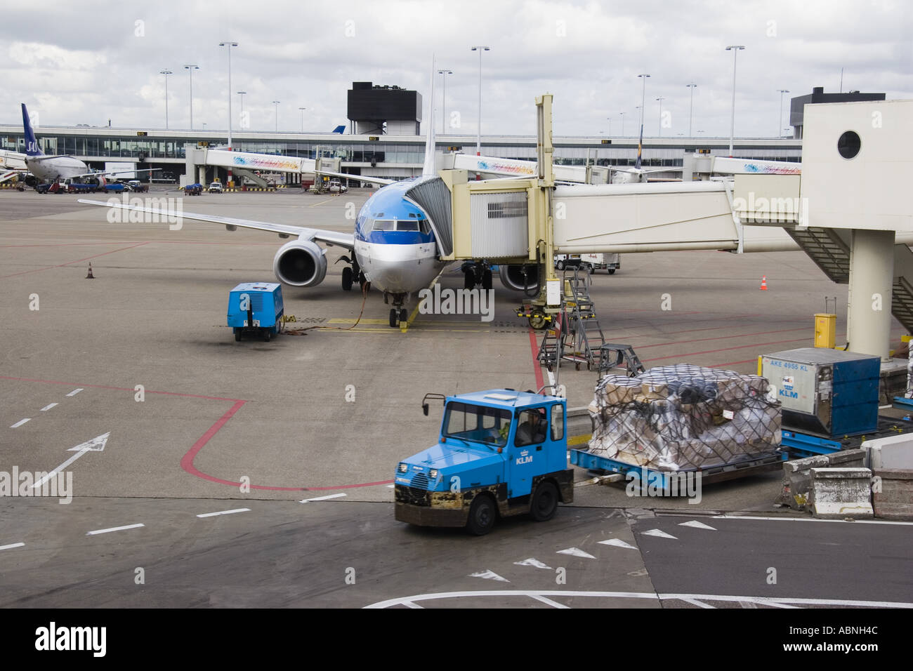 Cargo handling at Schiphol international airport Amsterdam Holland Stock Photo