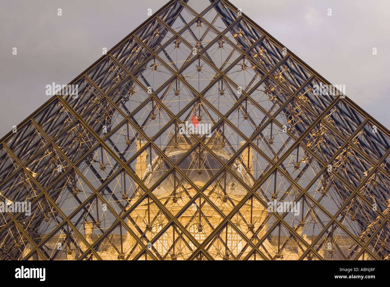 Pyramid at Musee du Louvre Paris France Stock Photo