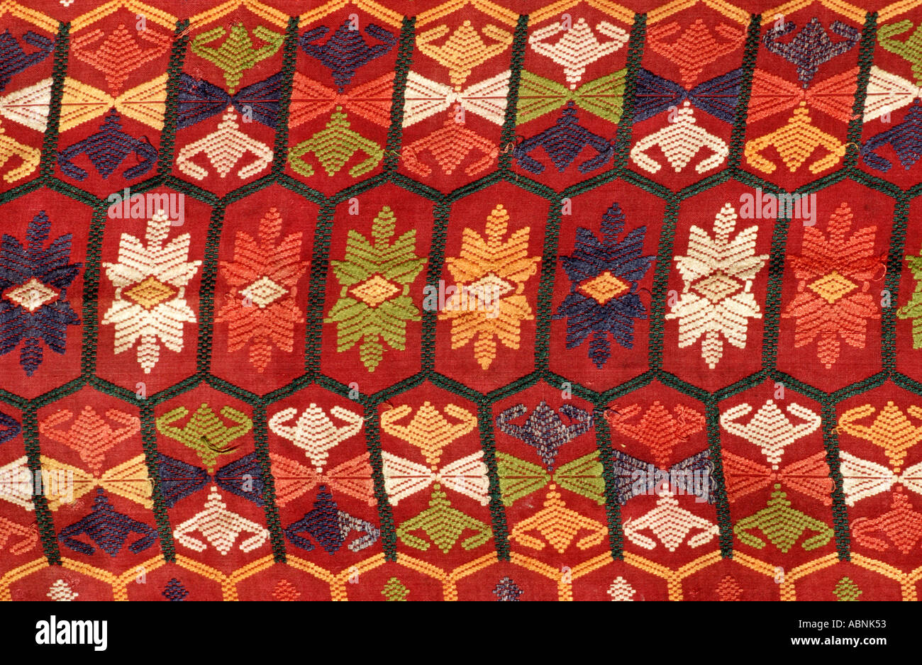 Supplementary weft brocaded textile from Bali Indonesia Stock Photo