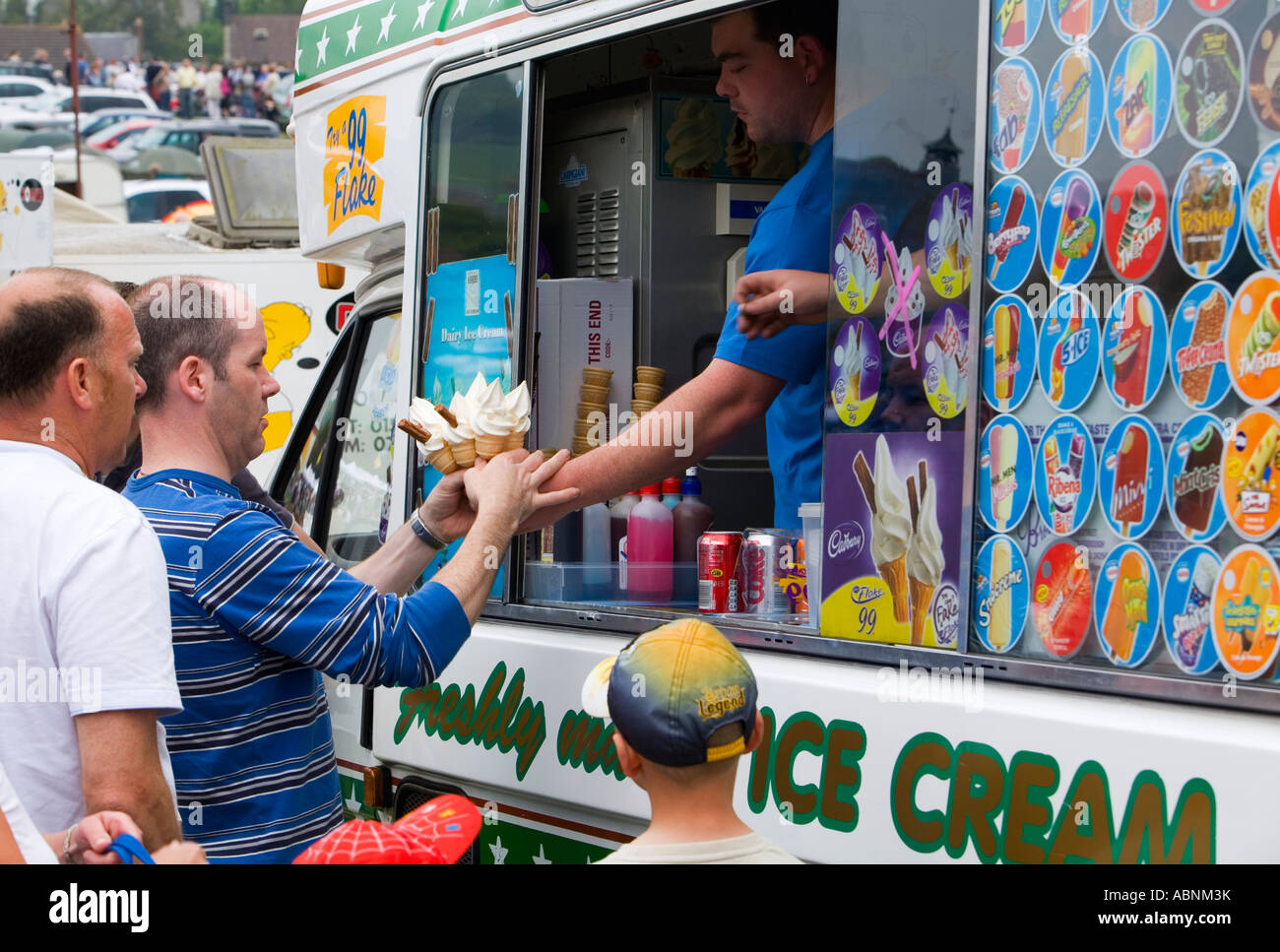 Man buying 99 icecream from ice cream van Stock Photo Alamy