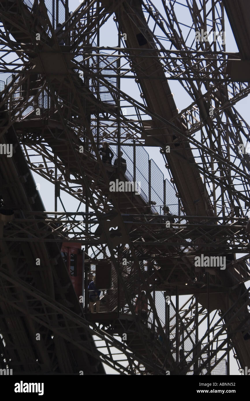 People climbing steps of Tour Eiffel Paris France Stock Photo - Alamy