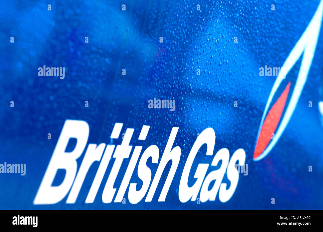 British Gas Logo in the rain Stock Photo Alamy