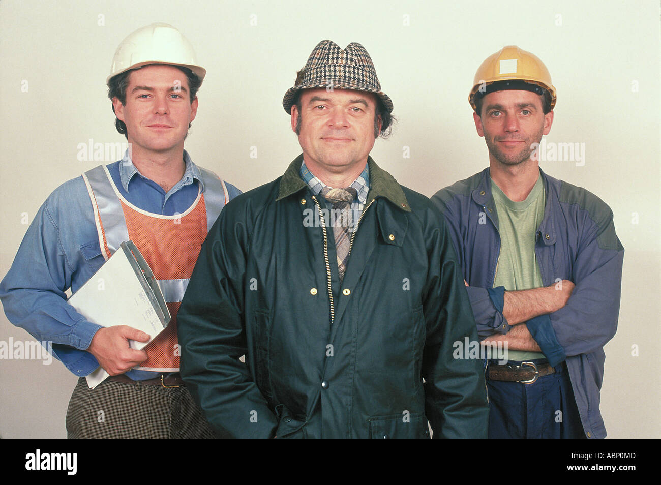 Group of 3 tradesmen England Stock Photo