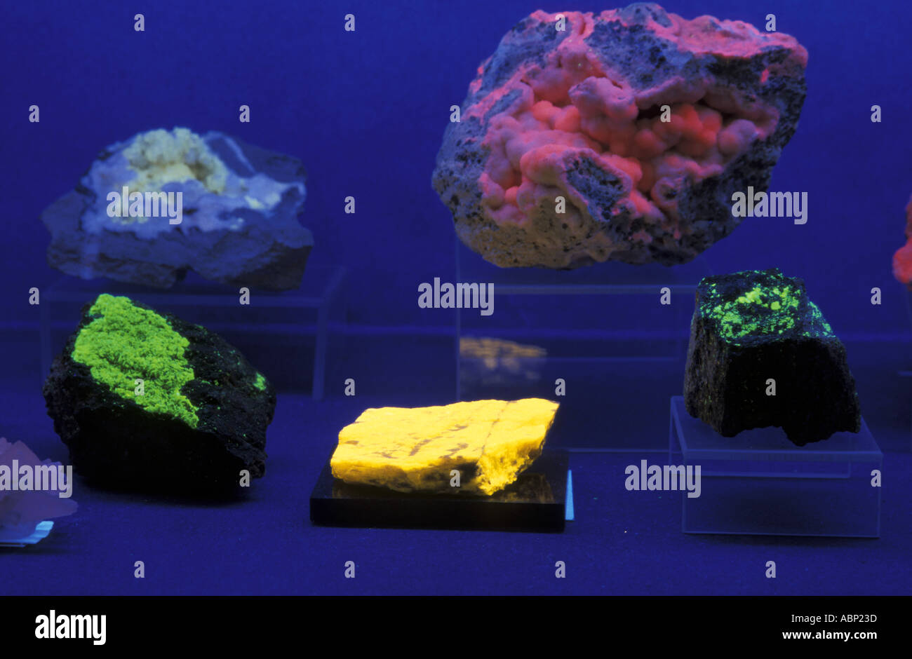 Fluorescent mineral Stock Photo