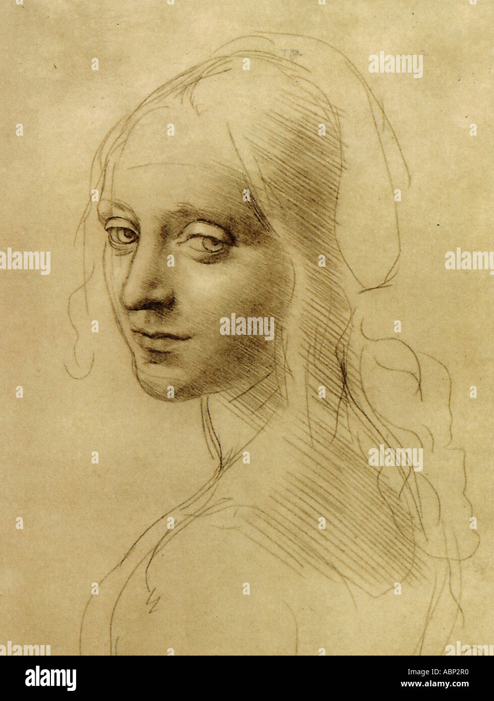 Leonardo da Vinci Study for the angel head The Virgin of the Rocks ...