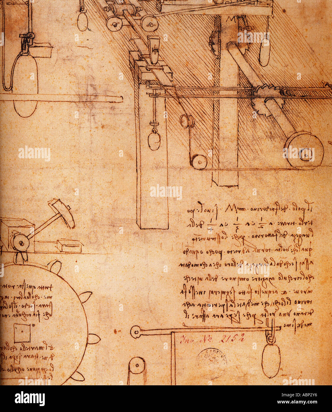 Leonardo da Vinci Study of mechanics and ship building Stock Photo Alamy