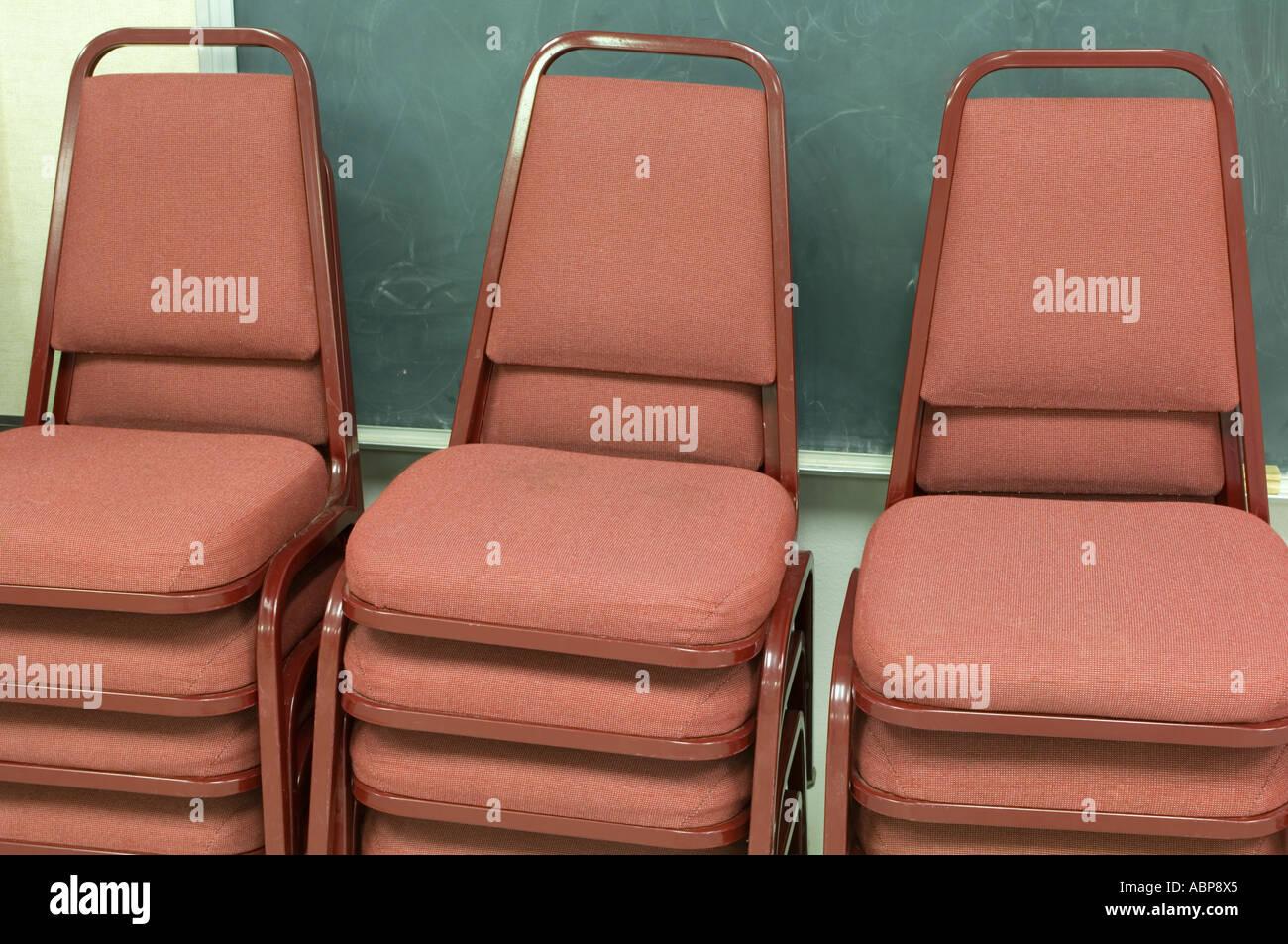 Stacked office chairs Stock Photo