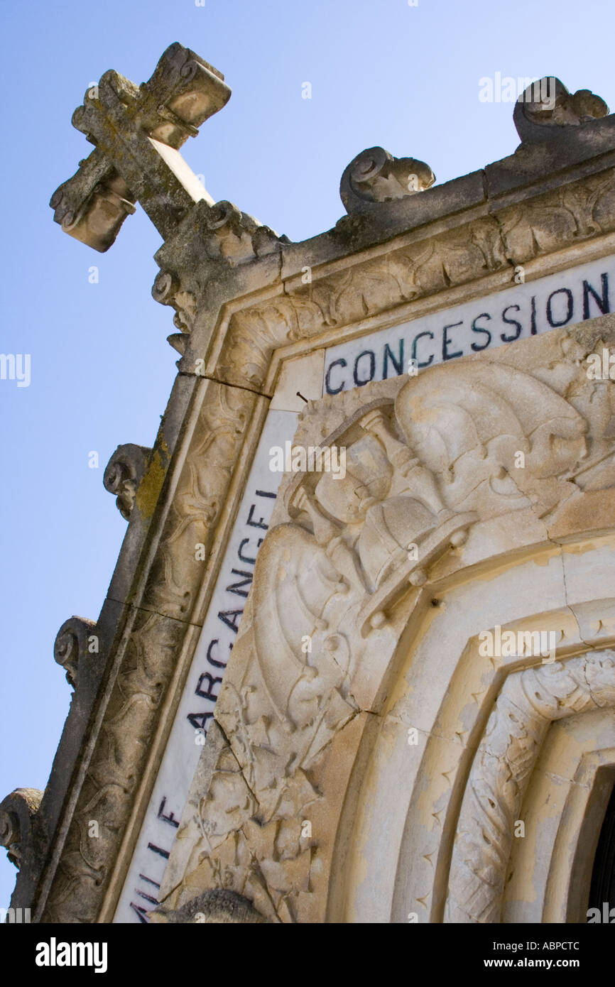 Crypt and cross in the sun, from an angle Stock Photo - Alamy