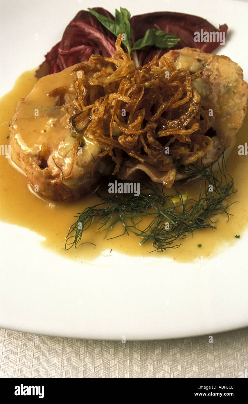 Rabbit stuffed with potato and bacon Stock Photo - Alamy