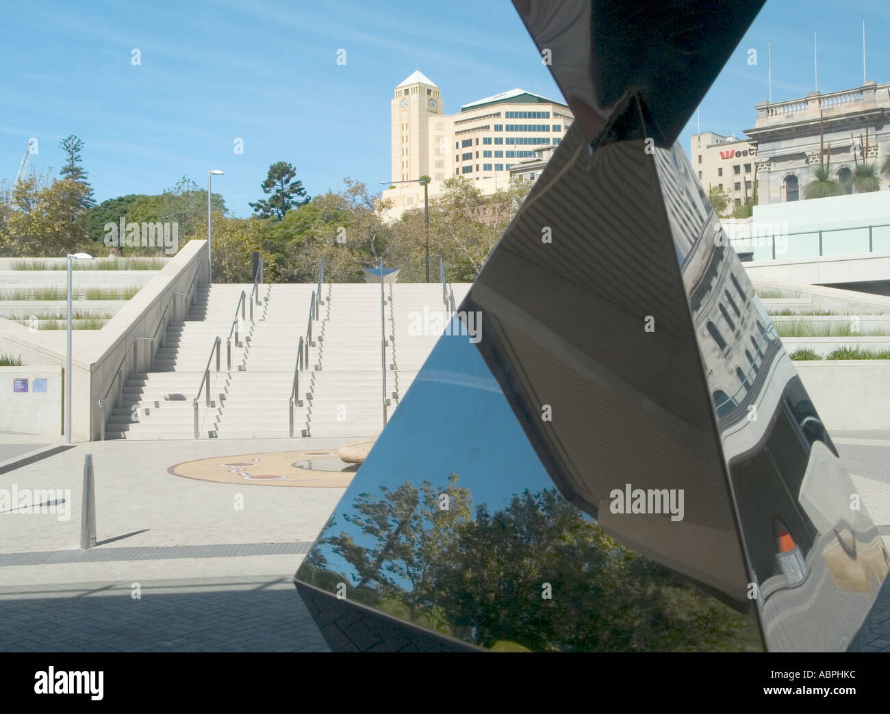 STEPS AND ENTRANCE TO FESTIVAL CENTRE WITH METAL SCULPTURE, , ADELAIDE