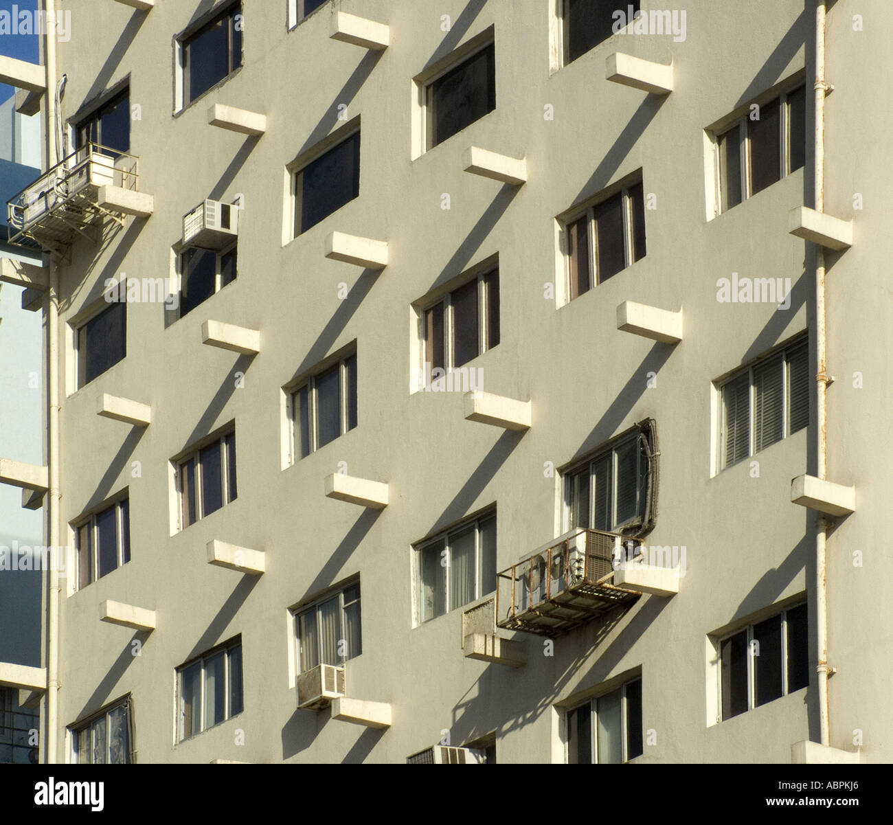 AHP79039 Pattern of light and shade in modern building at Nariman Point Bombay now Mumbai Maharashtra India Stock Photo