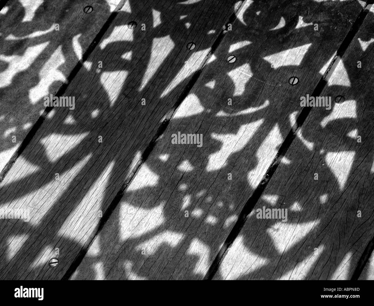 Shadows created from ornate victorian metal fencing Stock Photo