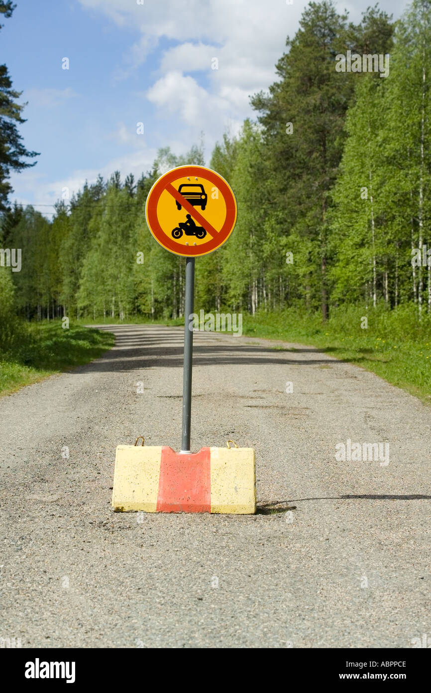 No entry for powerdriven vehicles traffic sign Stock Photo Alamy