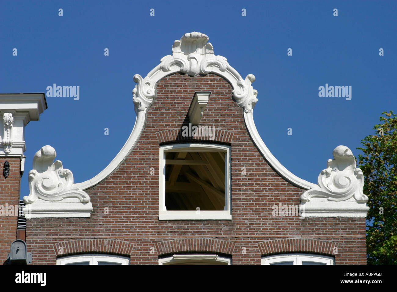 18th century Bell Gable with winch hook, Amsterdam, Holland Stock Photo Alamy