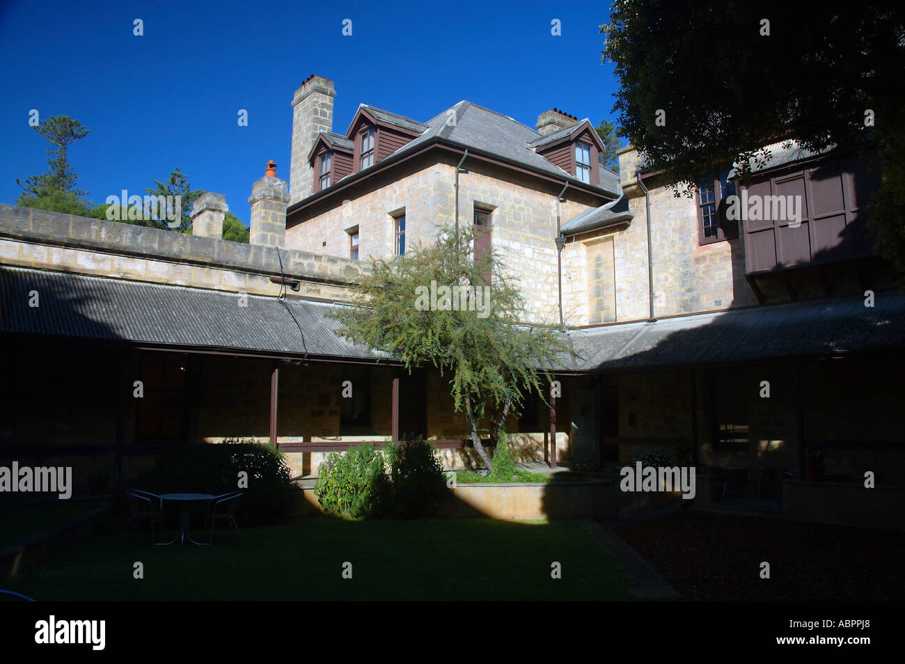 Internal courtyard of the Fremantle Museum and Arts Centre Fremantle Perth Western Australia No PR Stock Photo