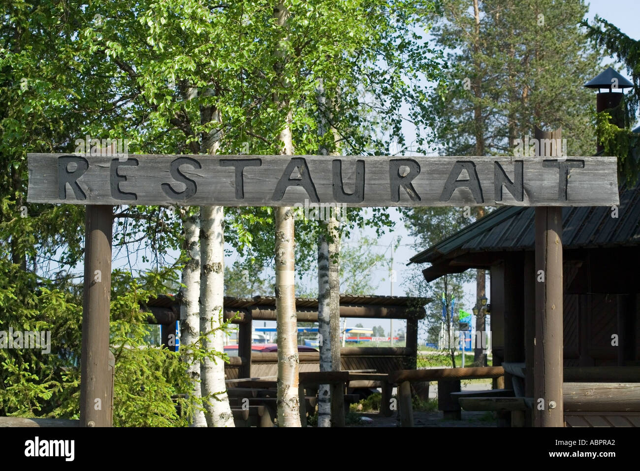 restaurant sign at the arctic circle finland stock photo 4226977