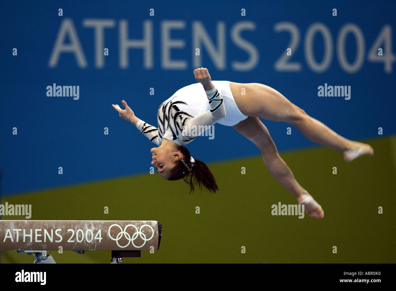 Spanish gymnastics competitor in the Olympic GamesAthens 2004 Stock