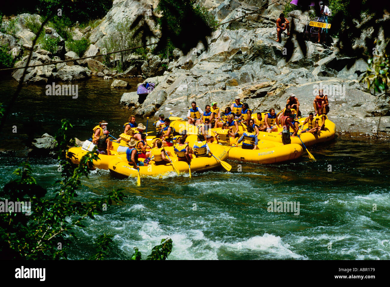 White water rafting on the American River near Sacramento California