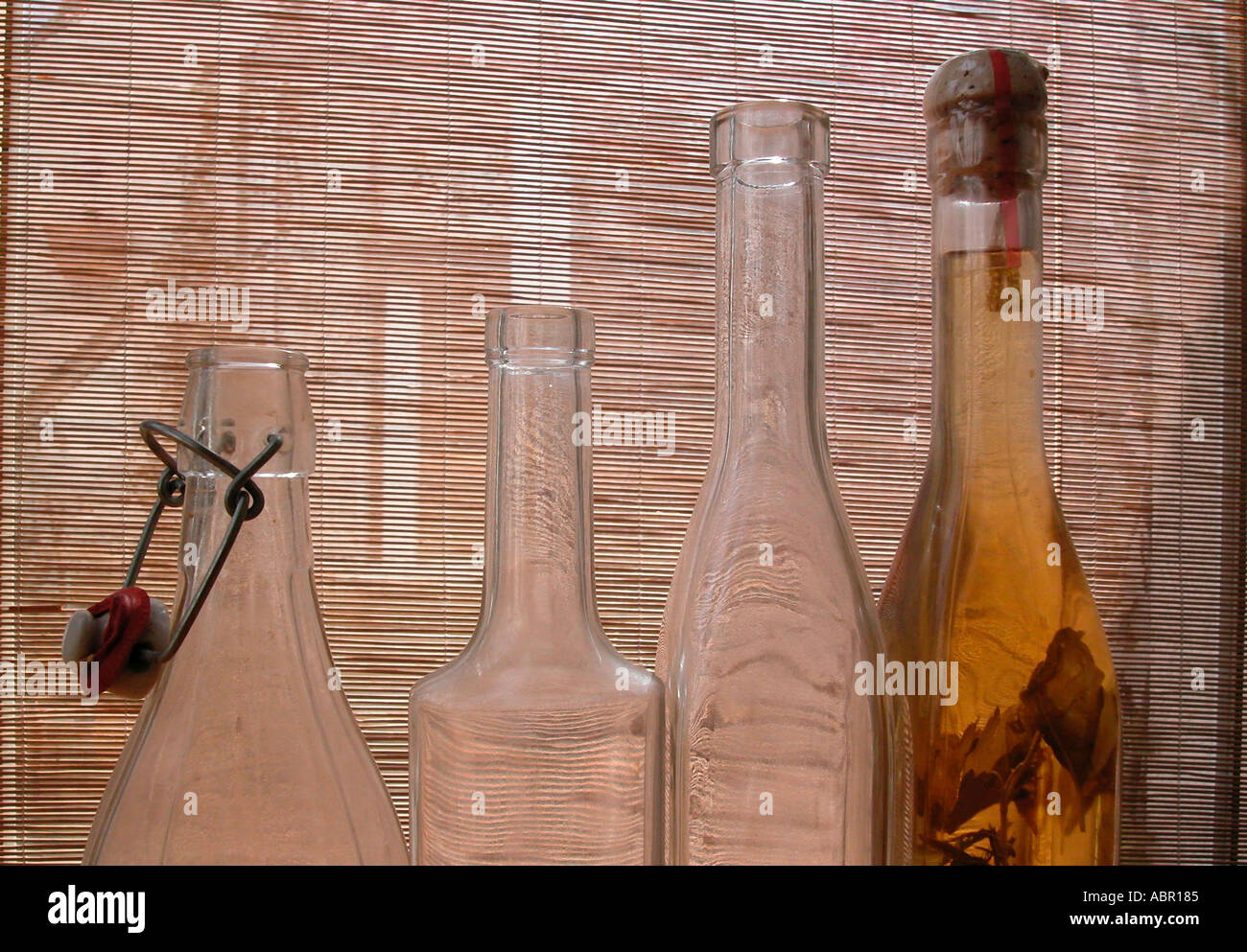 vinegar bottles Stock Photo