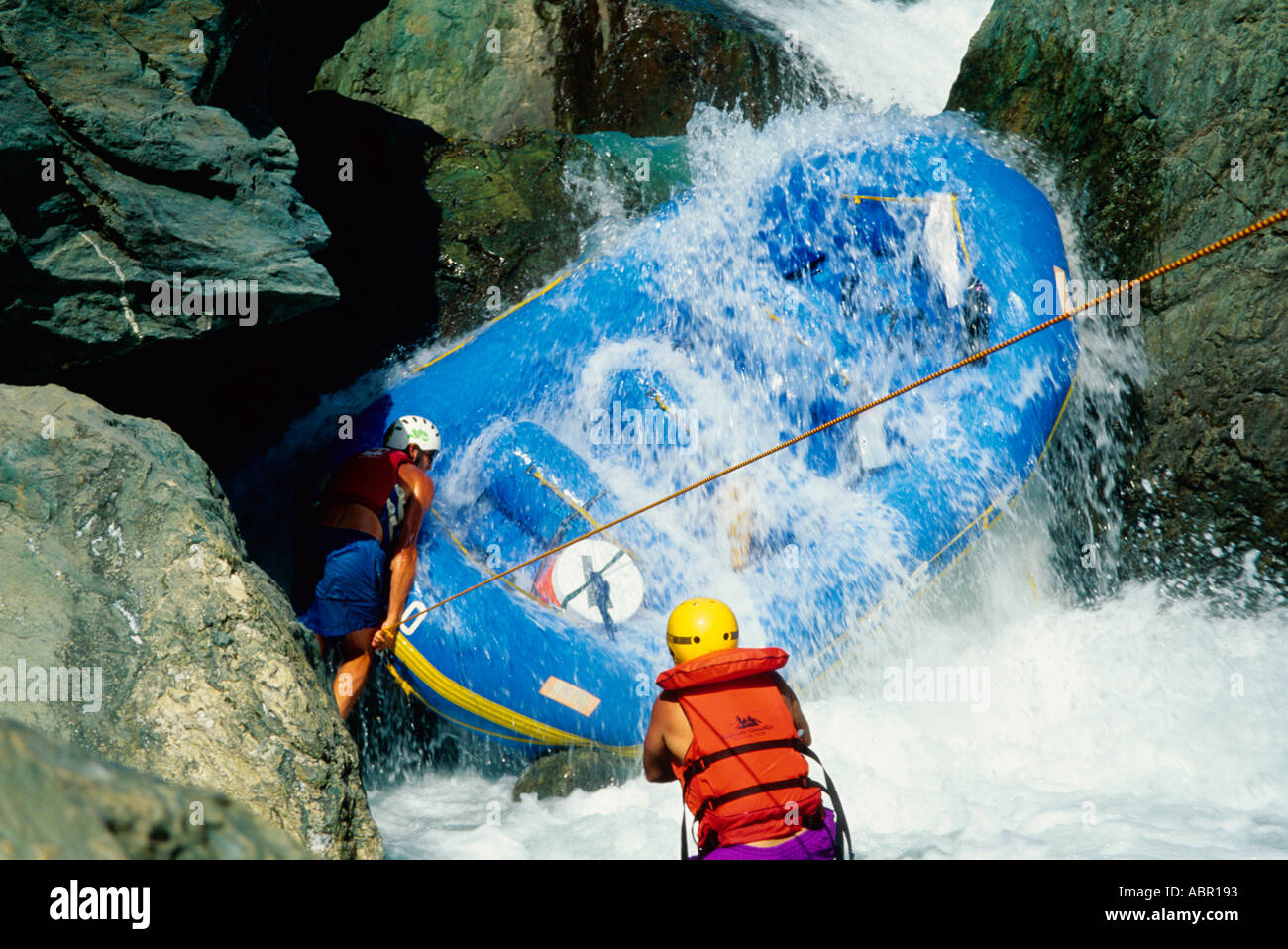 White water rafting on the American River near Sacramento California