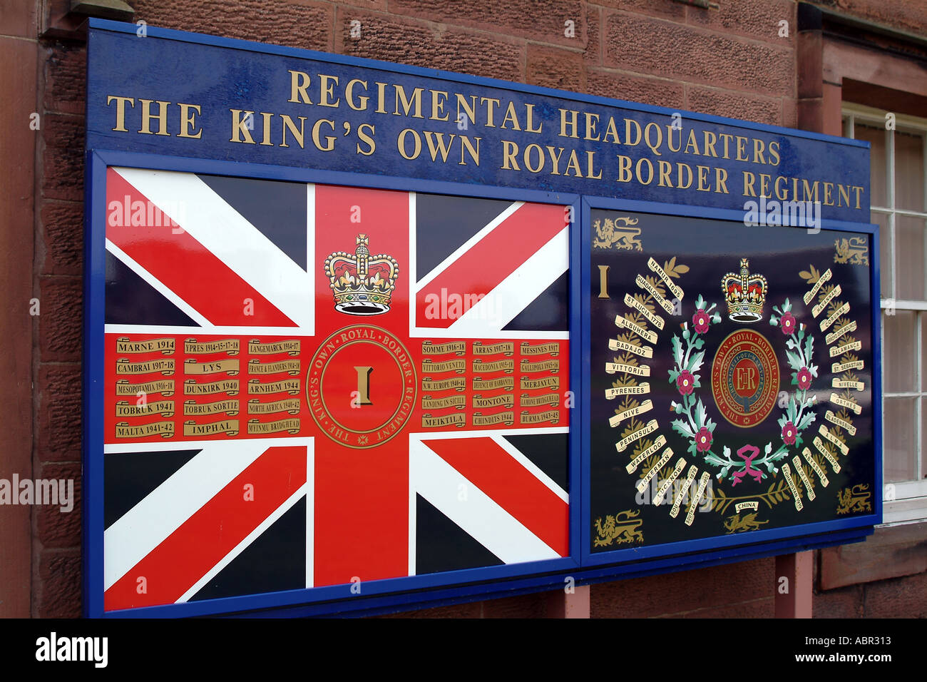 The King/'s Own Royal Border Regiment 1st Bn Regimental colours flag