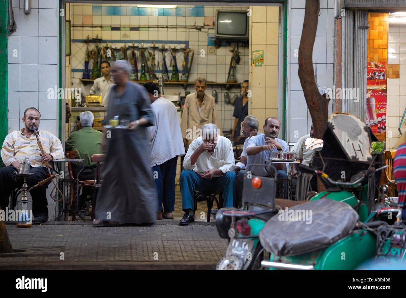 Mens coffee smoking houses Cairo City Egypt Stock Photo - Alamy
