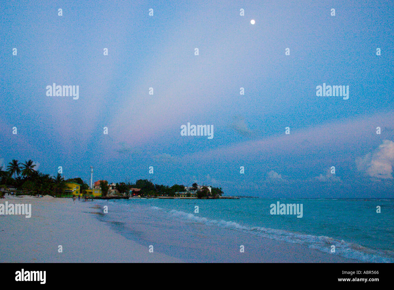Barbados beach Worthing Beach St Lawrence Gap full moon Stock Photo Alamy