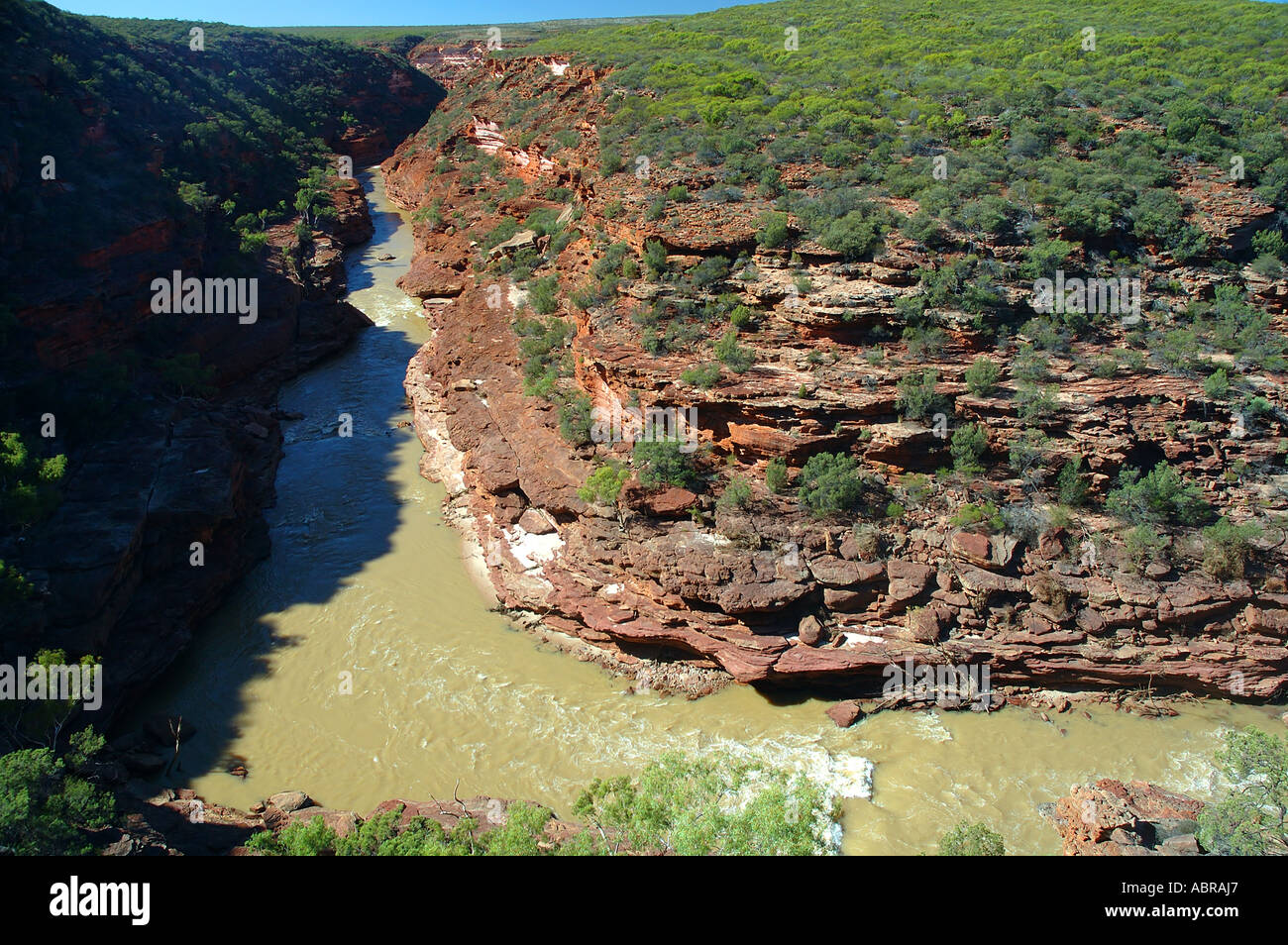 Murchison River Flowing Through Red Rock Gorge At The Z Bend