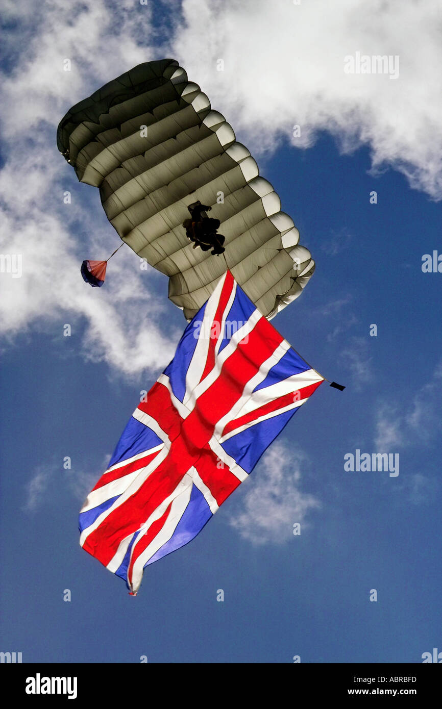 Sky Diver With Union Jack Flag Stock Photo Alamy