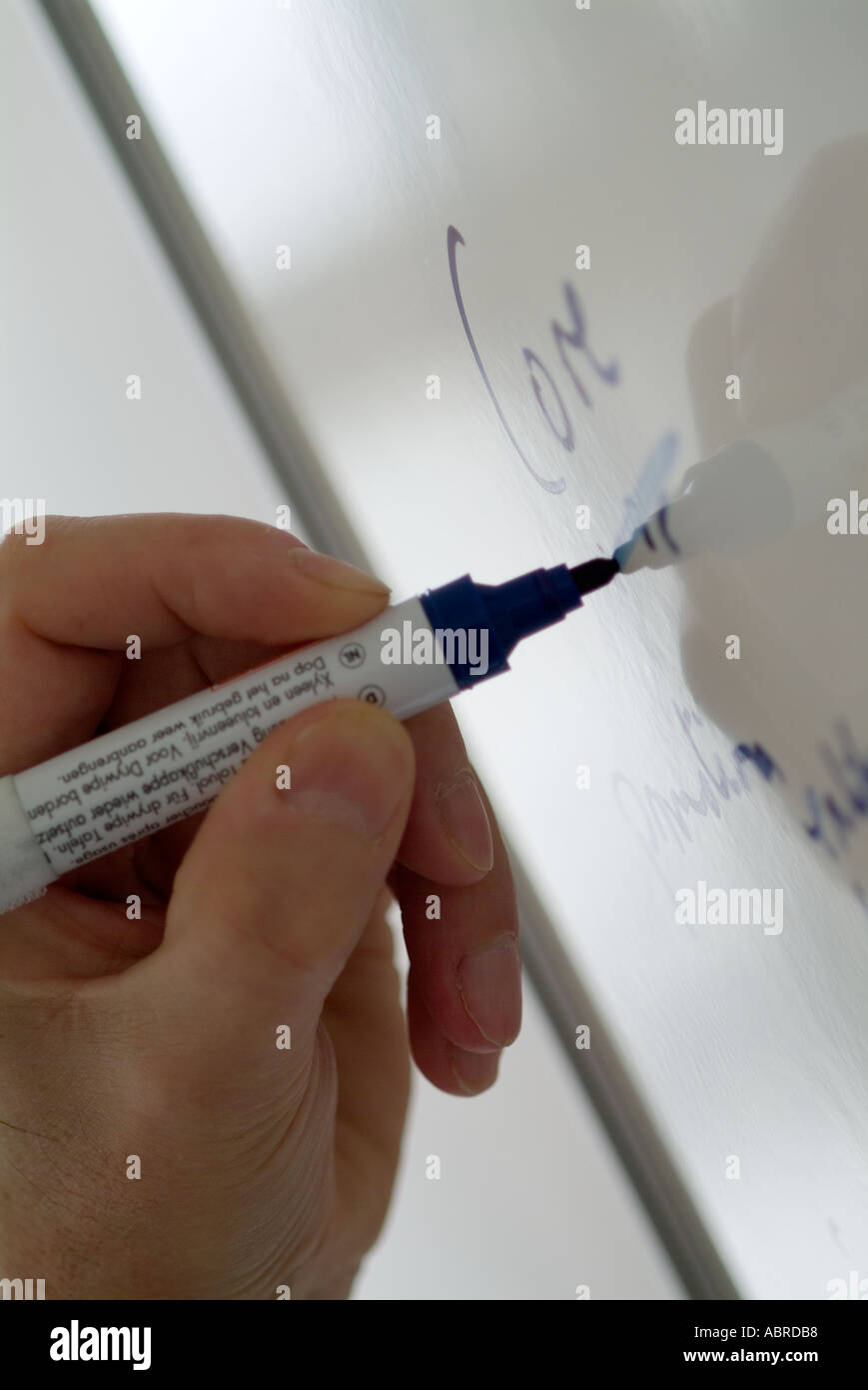 whiteboard business meeting business meeting conference communicate communication word write pen white board teach teaching teac Stock Photo