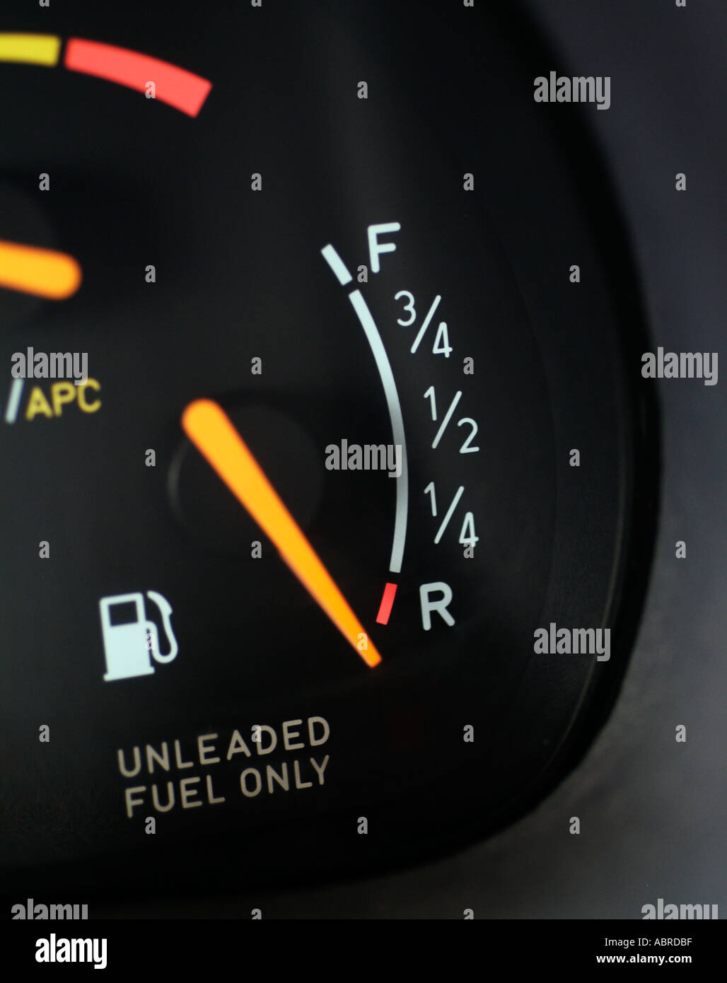 car dashboard temperature pressure turbo fuel gauge out of gas full