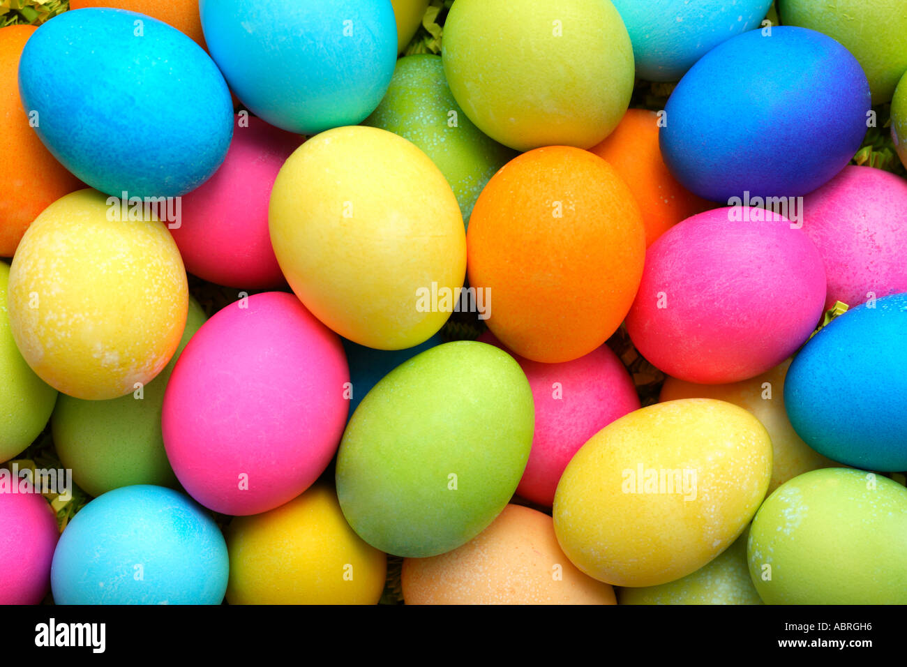 Colorful dyed easter eggs Stock Photo