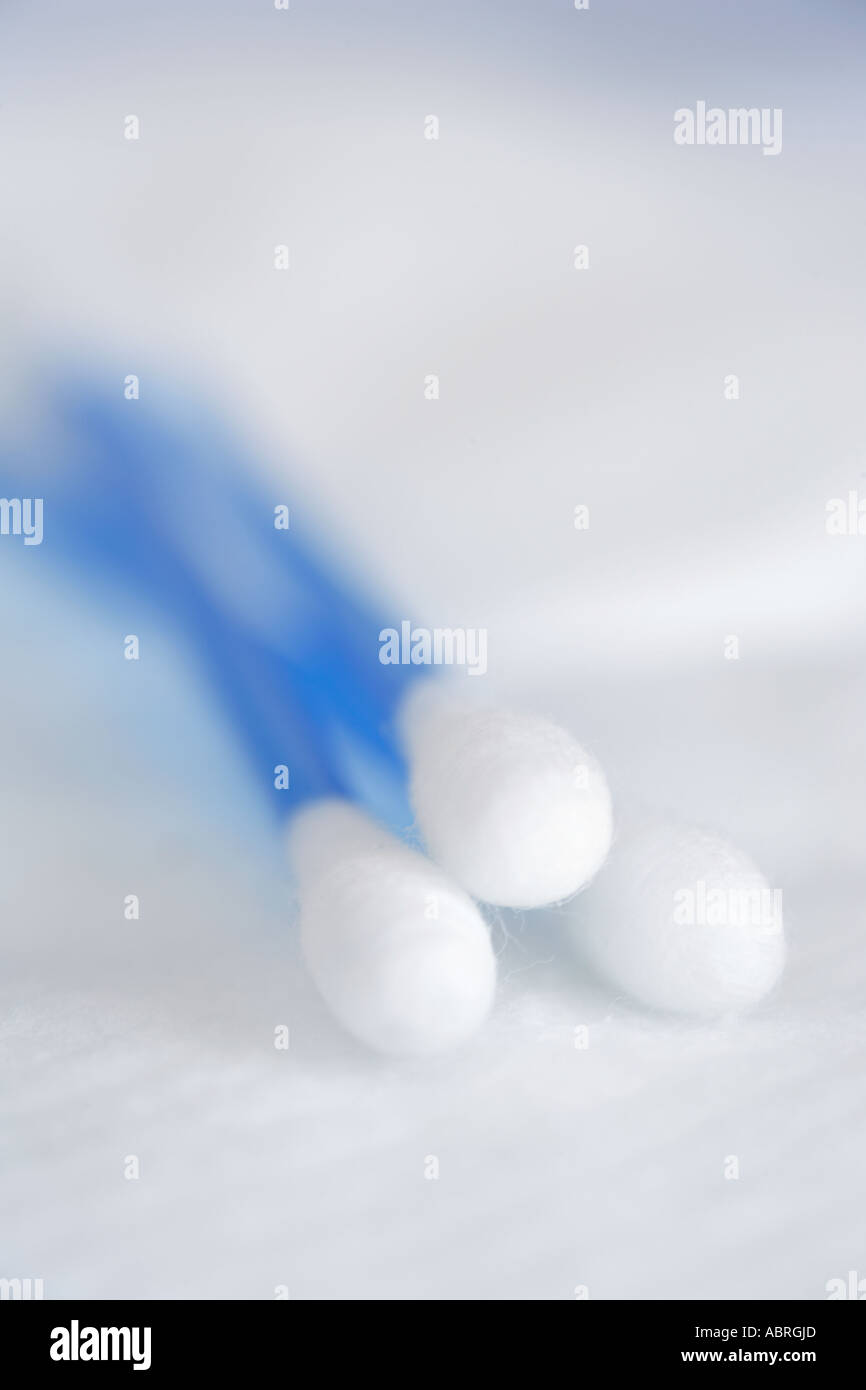 Blue and white Cotton wool buds swabs Stock Photo Alamy