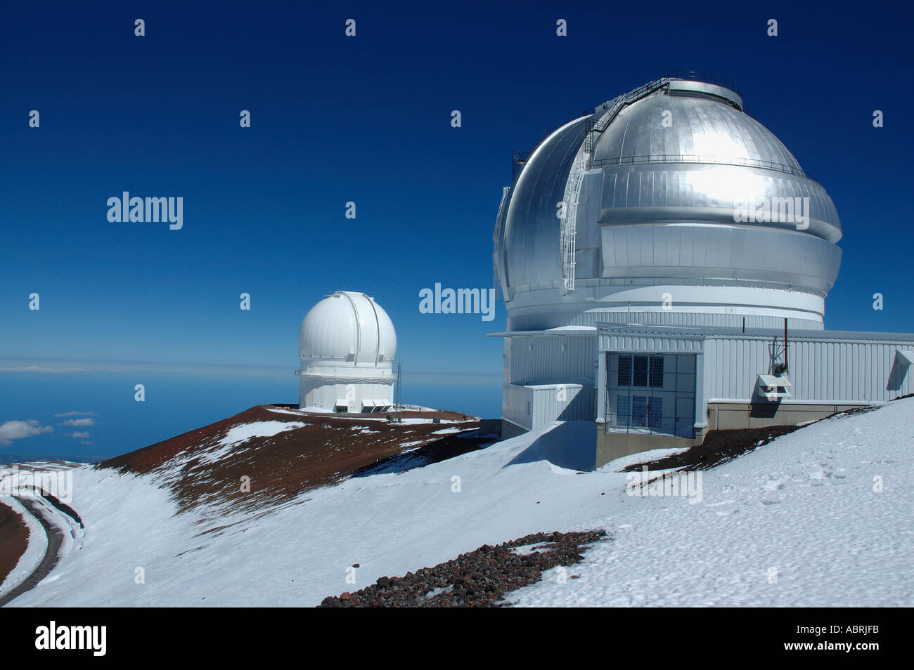 Gemini Northern and Canada France Hawaii telescopes Mauna Kea The Big Island of Hawaii Stock Photo