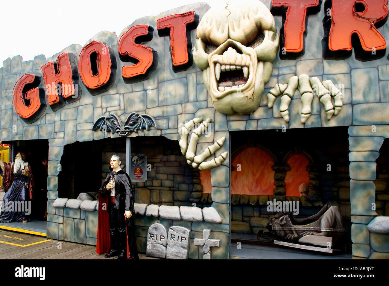 The Ghost Train on the pier at Great Yarmouth Norfolk UK Stock Photo