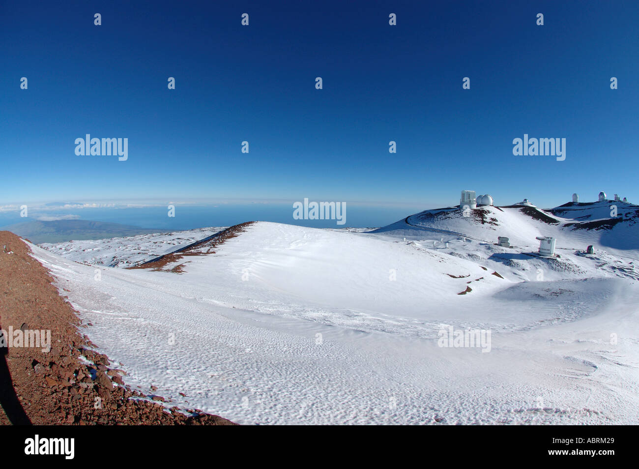 Mauna Kea summit and the Observatories Kohala mountain and Maui in the