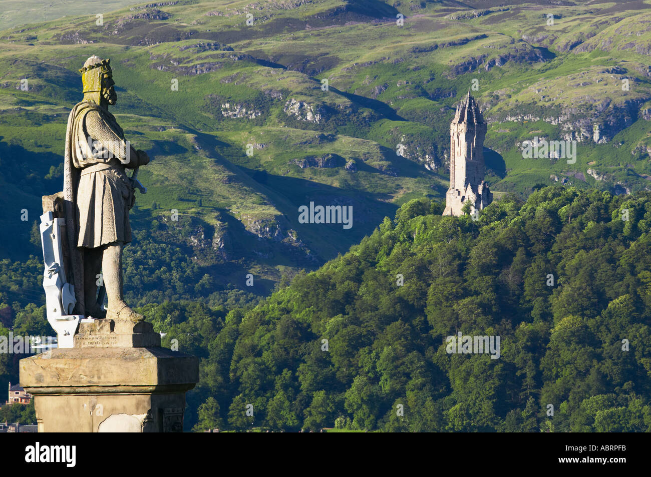 Stirling City, Scotland. View of The National Wallace Monument and a