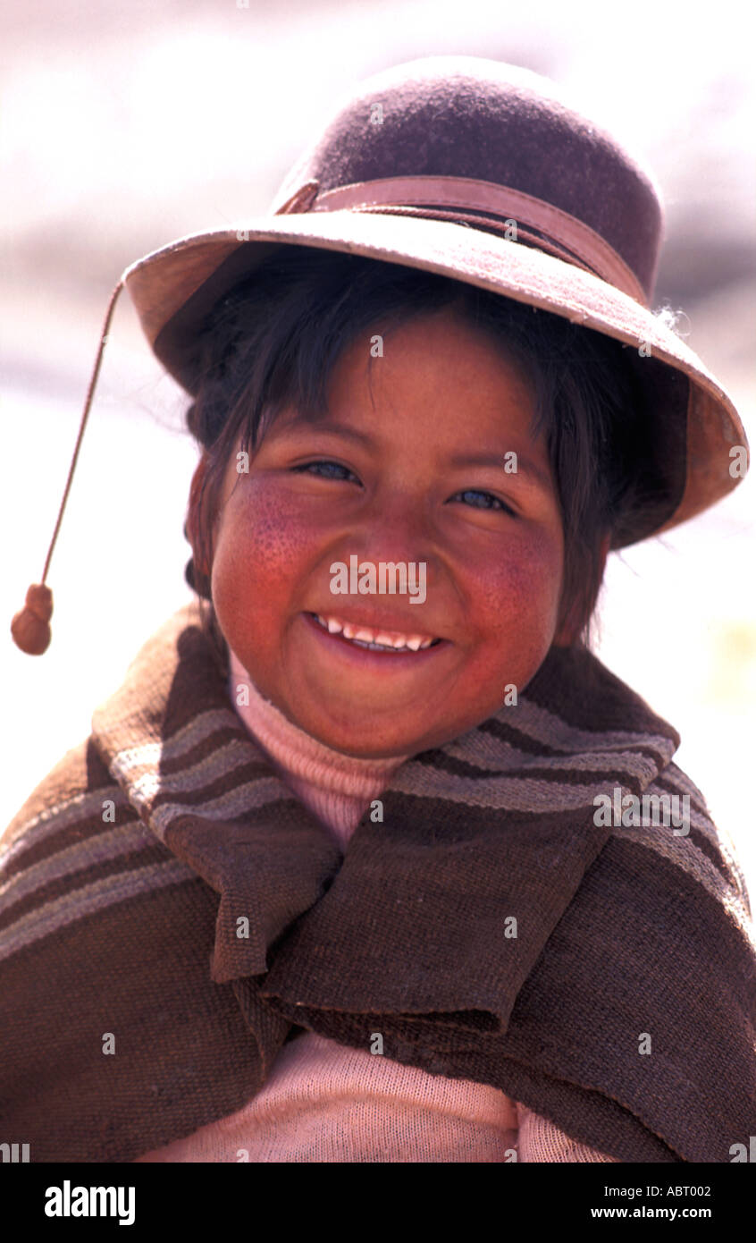 Quechua girl in tribal costume Near Chivay Colca Valley en route from