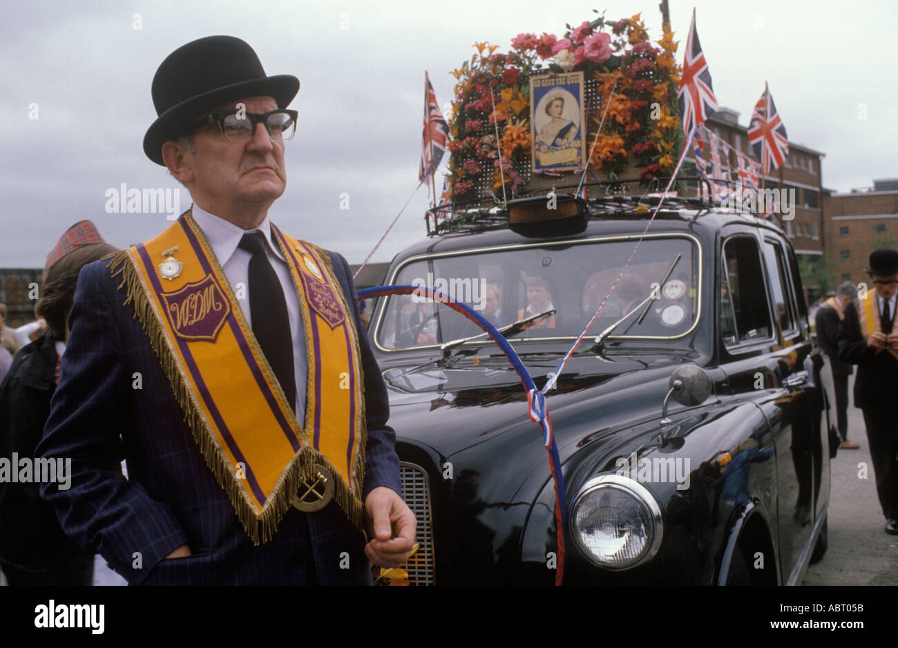 Loyalist funeral Belfast Northern Ireland 1980s Stock Photo 2408538