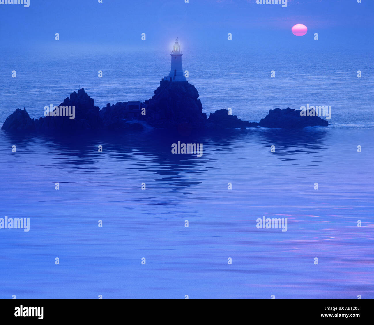 GB - JERSEY: La Corbiere Lighthouse Stock Photo