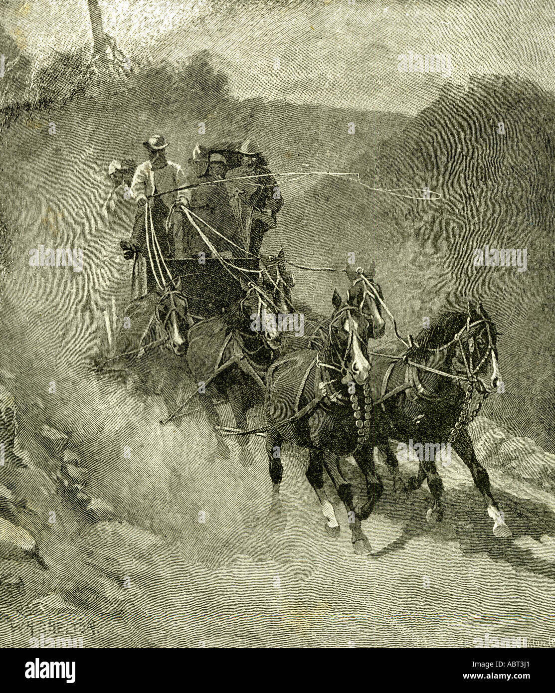 1891, Entering the Yosemite Valley, USA Stock Photo
