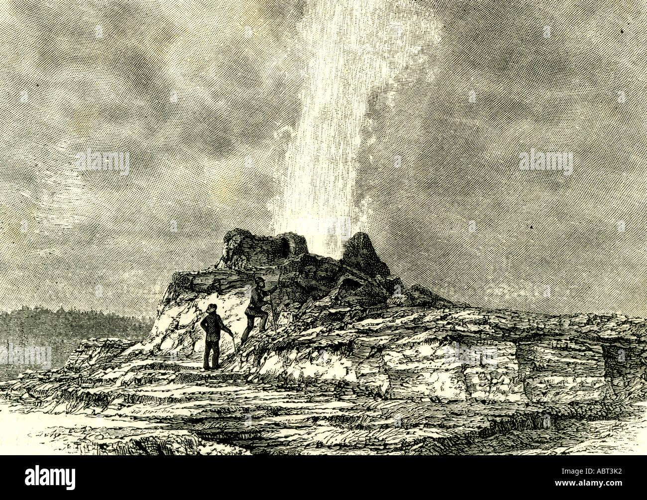 The Castle Geyser in action, 1891, USA Stock Photo