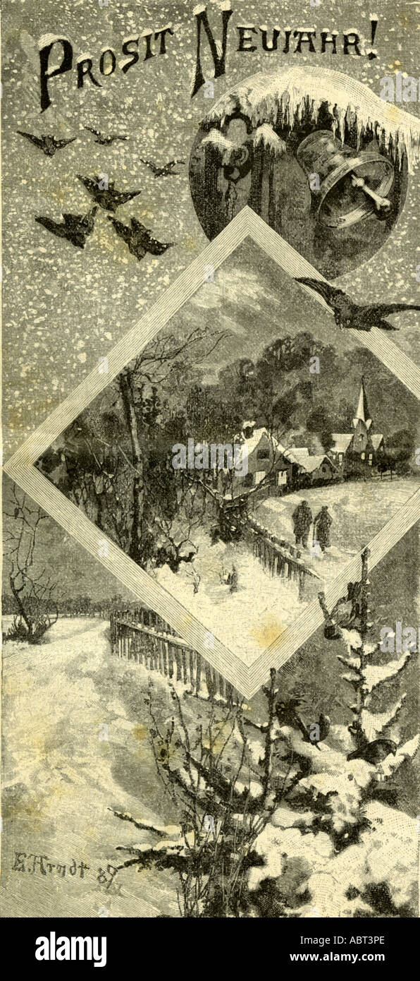 New Year, Austria, 1891 Stock Photo