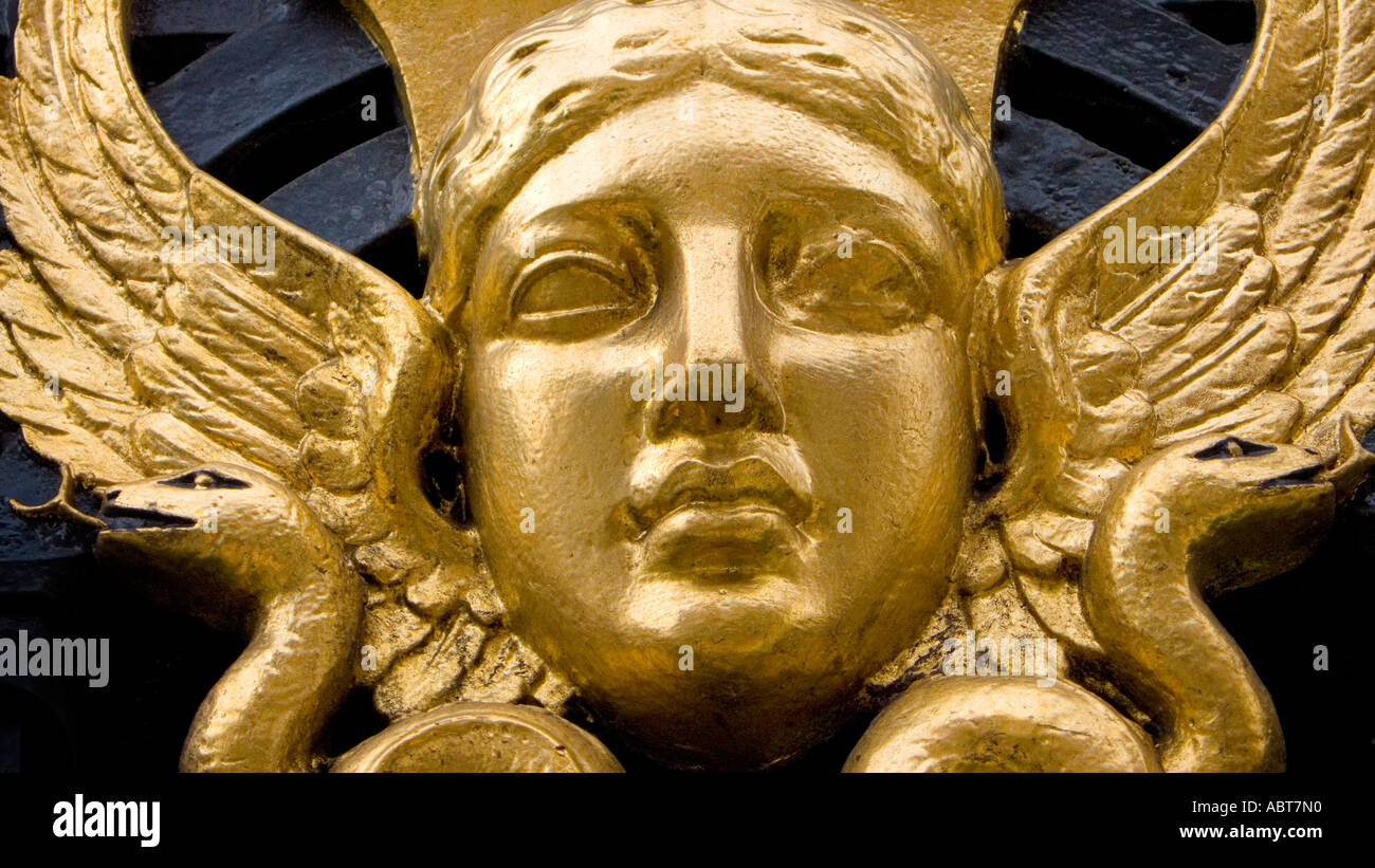 ENGLAND Ornate lamp post outside the Mandarin Oriental Hyde Park hotel in Knightsbridge London