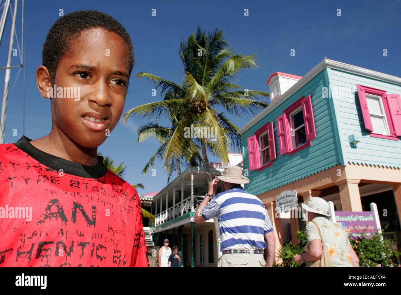 Tortola,British Virgin Islands,BVI,B.V.I.,West Indies,Caribbean Sea water Atlantic Ocean water UK territory,Leeward Islands,Lesser Antilles,Frenchmans Stock Photo