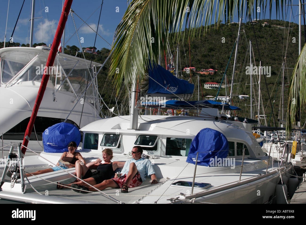 Tortola,British Virgin Islands,BVI,B.V.I.,West Indies,Caribbean Sea water Atlantic Ocean water UK territory,Leeward Islands,Lesser Antilles,Frenchmans Stock Photo