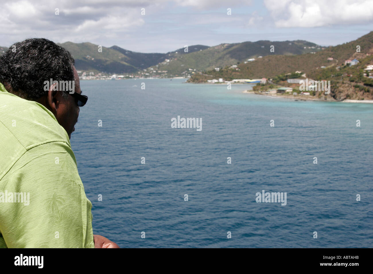 Tortola,British Virgin Islands,BVI,B.V.I.,West Indies,Caribbean Sea water Atlantic Ocean water UK territory,Leeward Islands,Lesser Antilles,Holland Am Stock Photo